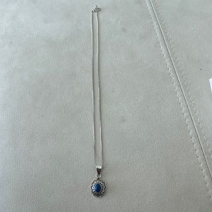 Gorgeous Sterling Silver Blue Stone Necklace